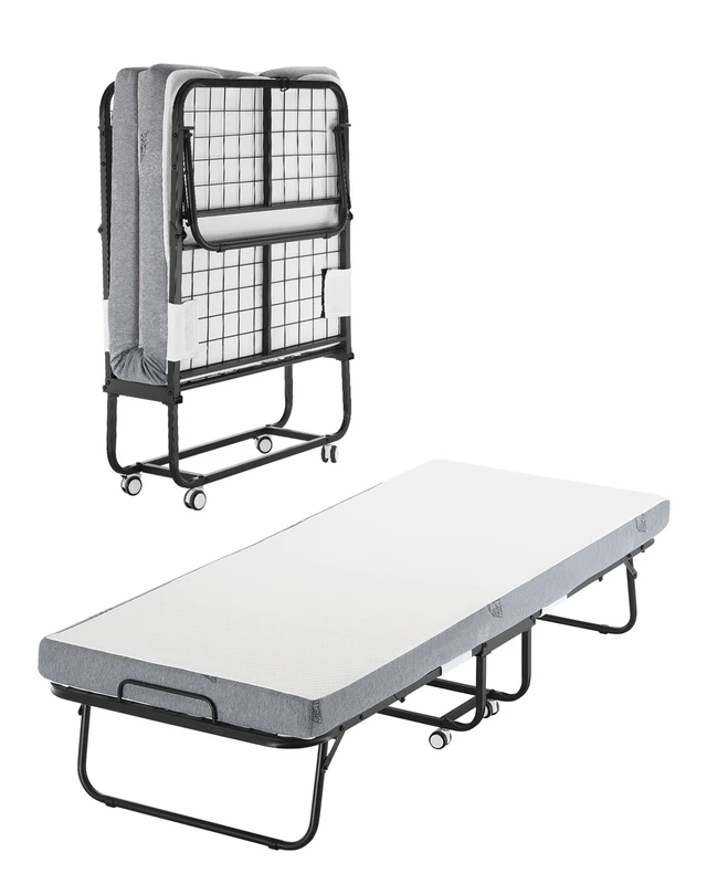 Alt view image 15 of 15 - VEVOR Rollaway Bed Folding Bed with 4 inches Foam Mattress for Adults & Guest