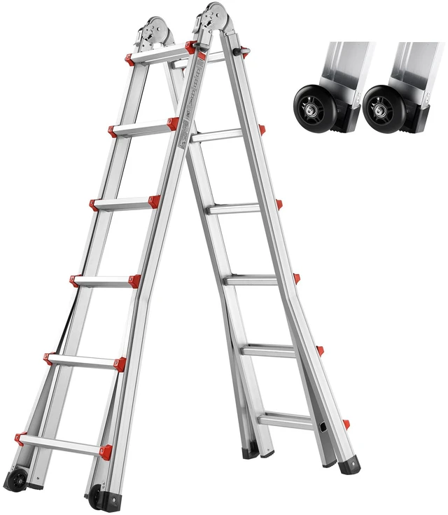 Alt view image 11 of 11 - VEVOR Telescoping Ladder A Frame 20.5FT / 6230 mm Extension Multi-Function for Homework