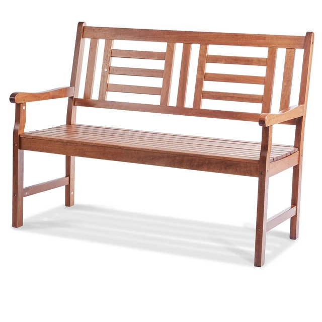 Alt view image 15 of 15 - Outdoor Bench, 48 inches Wood Garden Bench for Outdoors, Outdoor Garden Park Bench with Backrest and Armrests, 700 lbs Load Capacity Bench, Patio Bench for Garden, Park, Yard, Front Porch