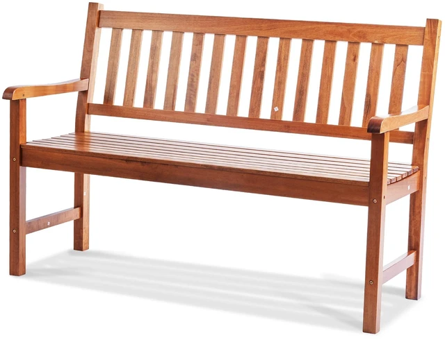 Alt view image 10 of 10 - Outdoor Bench, 50 inches Wood Garden Bench for Outdoors, Outdoor Garden Park Bench with Backrest and Armrests, 800 lbs Load Capacity Bench, Patio Bench for Garden, Park, Yard, Front Porch
