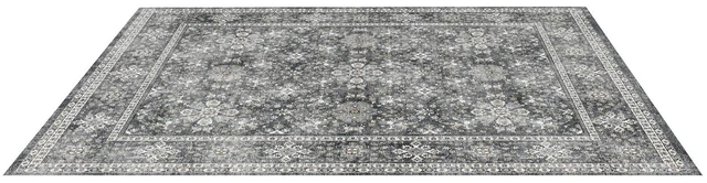 Alt view image 8 of 8 - Area Rug, 8 x 10 ft Large Washable Rug, Non-Slip and Tear-Resistant Soft Carpet, Pet Friendly Vintage Area Rugs, Indoor Mat for Bedroom, Living Room, Entryway, Office, Gray