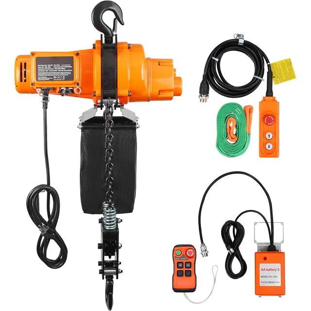 Alt view image 8 of 8 - Electric Chain Hoist, 2200 lbs Load, 20 ft Lifting Height, 6.9 ft/min Speed, 120V, Single Phase Overhead Crane with Chain, 328 ft Wireless & 15 ft Wired Remote Control for Garage, Shop, and Home