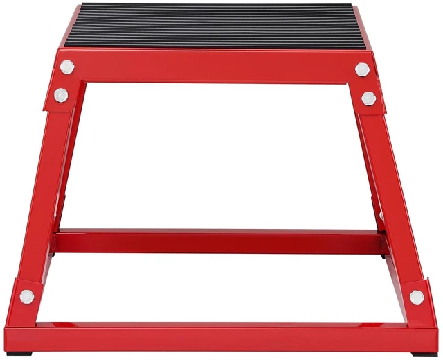 Alt view image 15 of 15 - Plyometric Jump Box, 12 Inch Plyo Box, Steel Plyometric Platform and Jumping Agility Box, Anti-Slip Fitness Exercise Step Up Box for Home Gym Training, Conditioning Strength Training, Red