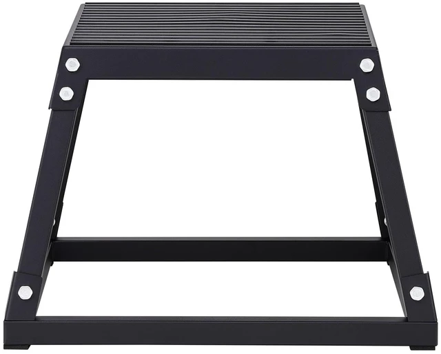 Alt view image 15 of 15 - Plyometric Jump Box, 12 Inch Plyo Box, Steel Plyometric Platform and Jumping Agility Box, Anti-Slip Fitness Exercise Step Up Box for Home Gym Training, Conditioning Strength Training, Black