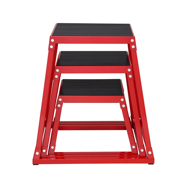 Alt view image 11 of 11 - Plyometric Jump Boxes, 12/18/24 Inch Plyo Box, Platform and Jumping Agility Box, Anti-Slip Fitness Exercise Step Up Box Set for Home Gym Training, Conditioning Strength Training, Red