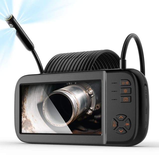 Alt view image 16 of 16 - Borescope Camera, Triple Lens Endoscope Camera with Light, 4.5" Screen 1080P Inspection Camera with 10 LED Light, IP67 Waterproof Drain Snake Camera for Auto, Plumbing (16.5FT Cable, 32GB Card)