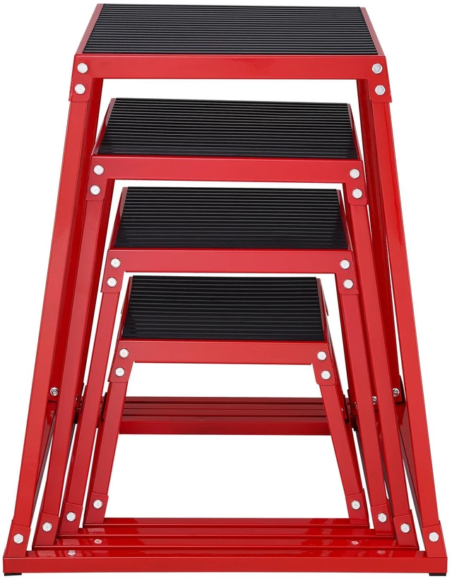 Alt view image 10 of 10 - Plyometric Jump Boxes, 12/18/24/30 Inch Plyo Box, Platform and Jumping Agility Box, Anti-Slip Fitness Exercise Step Up Box Set for Home Gym Training, Conditioning Strength Training, Red