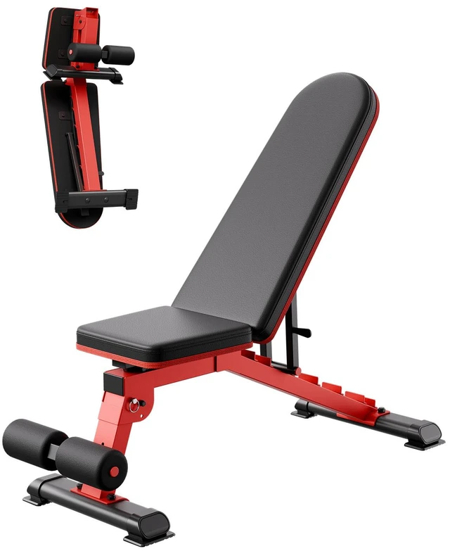 Alt view image 15 of 15 - Weight Bench, 1200lbs Heavy Duty Stable Weight Bench Press for Full Body Workout, Adjustable Exercise Sit up Bench for Home Gym Strength Training, Flat Bench with Quick Folding & Fast Adjustment