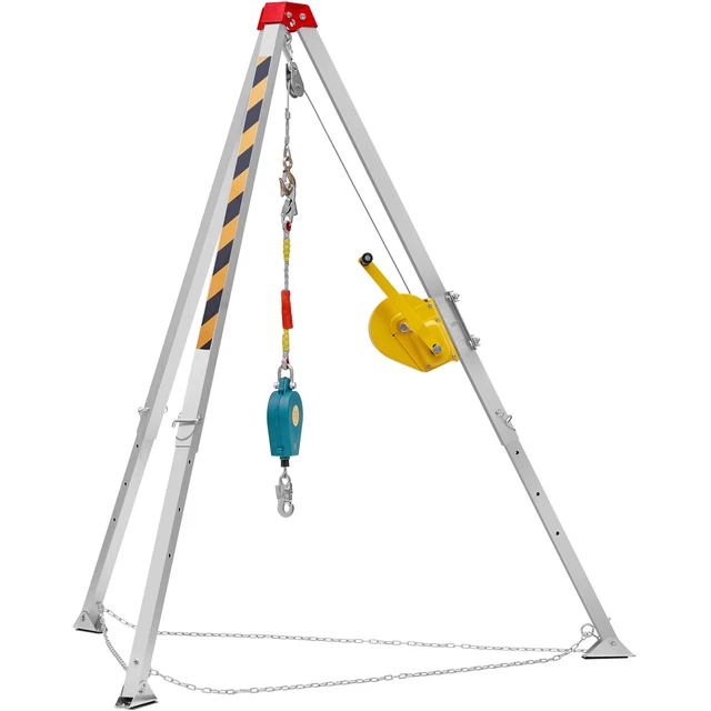 Alt view image 15 of 15 - VEVOR Confined Space Tripod Kit, Confined Space Tripod 7' Legs and 98' Cable, Confined Space Rescue Tripod 32.8' Fall Protection, 1800 lbs Winch, Harness, Storage Bag