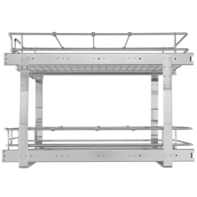 Alt view image 17 of 17 - VEVOR 2 Tier 13"W x 21"D Pull Out Cabinet Organizer, Heavy Duty Slide Out Pantry Shelves, Chrome-Plated Steel Roll Out Drawers, Sliding Drawer Storage for Inside Kitchen Cabinet, Bathroom, Under Sink