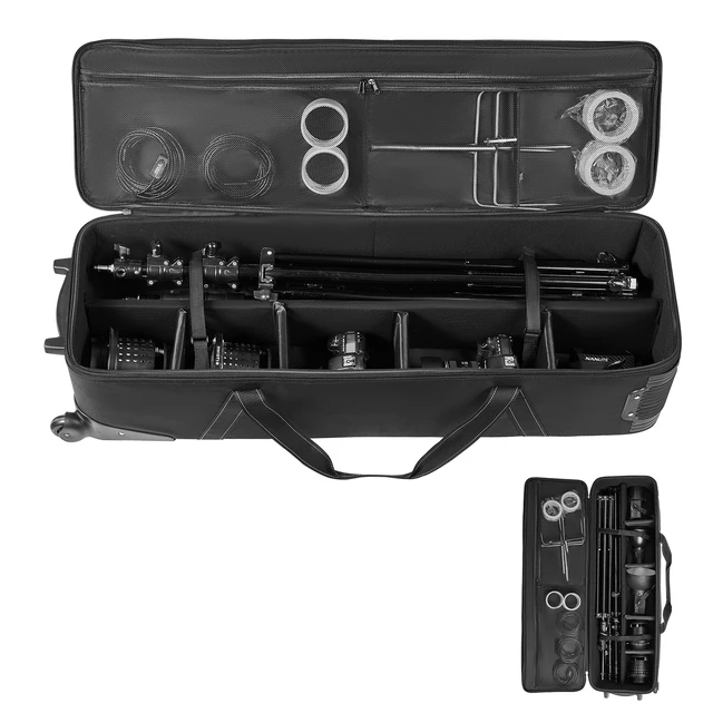 Alt view image 8 of 8 - VEVOR Studio Equipment Trolley Case 39.37 x 14.96 x 12.60 in Rolling Camera Carry Bag