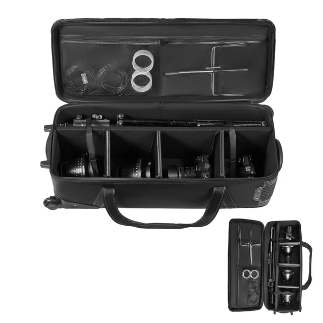 Alt view image 8 of 8 - VEVOR Studio Equipment Trolley Case 35.83 x 11.81 x 14 in Rolling Camera Carrying Bag