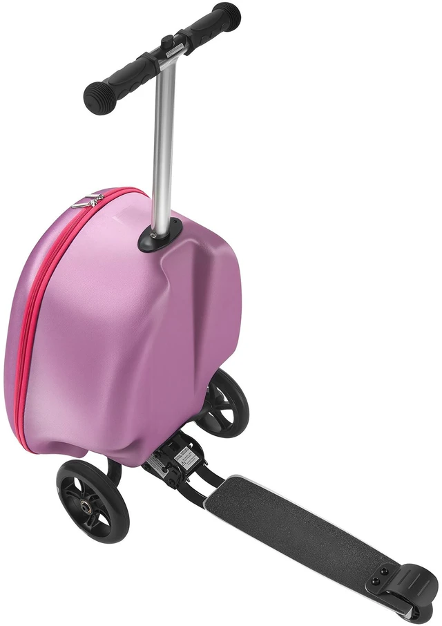 Alt view image 15 of 15 - VEVOR Ride-on Luggage 20-inch Kids Scooter Suitcase with Flash Wheels Purple