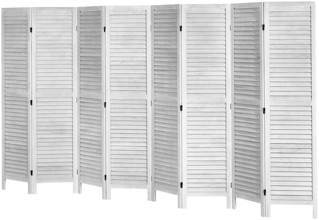 Alt view image 10 of 10 - Wood Room Divider, 8 Panel Wood Folding Privacy Screen, 66.9 Inches Tall Indoor Louvered Wooden Partition, Portable Decoration Screen, for Room Separation, Home, Office, Restaurant & Bedroom