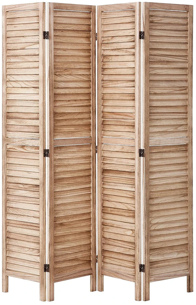 Alt view image 8 of 8 - Wood Room Divider, 4 Panel Wood Folding Privacy Screen, 66.9 Inches Tall Indoor Louvered Wooden Partition, Portable Decoration Screen, for Room Separation, Home, Office, Restaurant & Bedroom