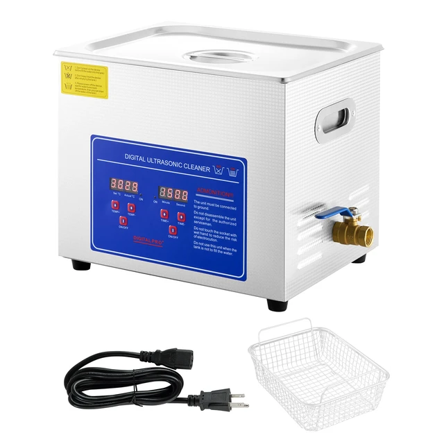 Alt view image 8 of 8 - Professional Ultrasonic Cleaner, 9.5 L Ultrasonic Jewelry Cleaner with Digital Timer & Heater, Stainless Steel Industrial Sonic Cleaner 40kHz for Glasses, Watches, Rings, Small Parts