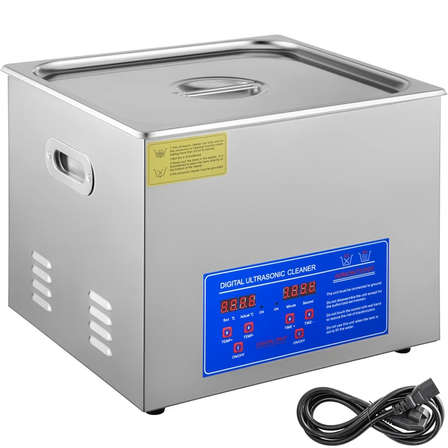 Alt view image 8 of 8 - 15L Ultrasonic Cleaner with Digital Timer&Heater Professional Ultrasonic Cleaner 40kHz Advanced Ultrasonic Cleaner 110V for Wrench Screwdriver Repairing Tools Industrial Parts Mental Cleaning