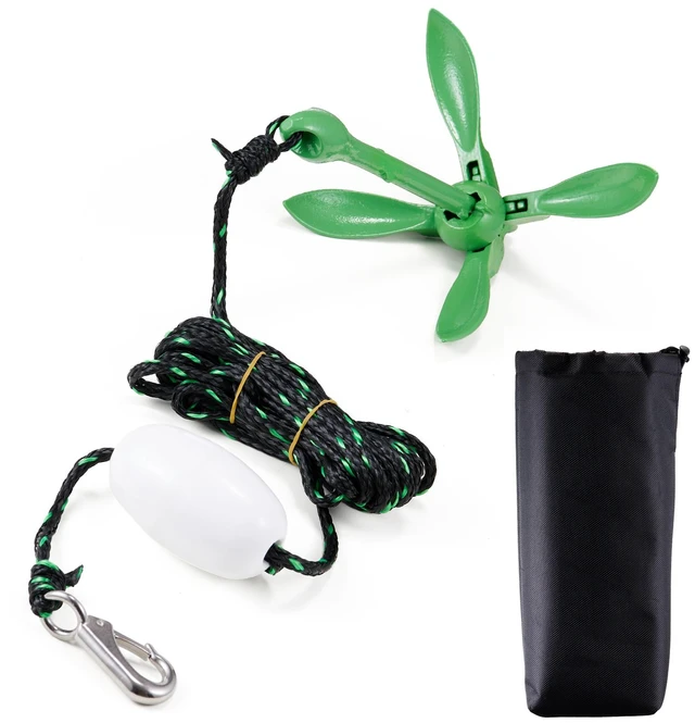 Alt view image 8 of 8 - Kayak Anchor Kit, 3.5 lb Paddle Board Anchor Kit with 26.2 ft/8 m Rope and Buoy, Folding Small Boat Anchor with Storage Bag and Snap Hook, Kayak Accessories for Kayaks, Small Boats, Canoes