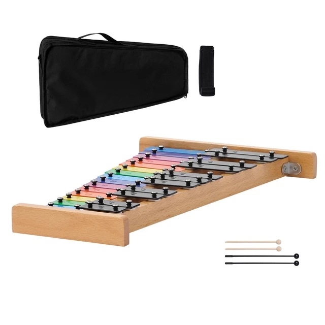 Alt view image 8 of 8 - Glockenspiel Xylophone, 27 Notes, Professional Xylophone Percussion Instrument, with Colorful Metal Keys, Includes 4 Mallets, Carrying Bag, Beginner Musical Instrument Kit for Adults and Kids