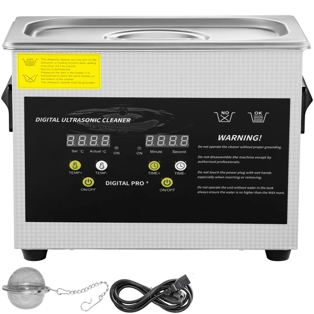 Alt view image 8 of 8 - 3L Upgraded Ultrasonic Cleaner (200W Heater,120W Ultrasonic) Professional Digital Lab Ultrasonic Parts Cleaner with Heater Timer for Jewelry Glasses Parts Cleaning
