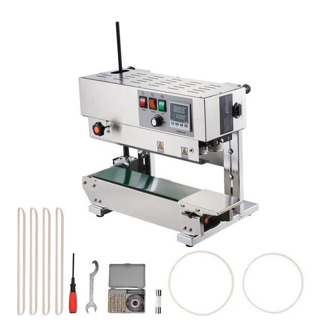 Alt view image 8 of 8 - Continuous Bag Band Sealing Machine, 0.24-0.47 in/6-12 mm Seal Width, Vertical Band Sealer Machine with Digital Temperature Control, Stainless Steel Bag Sealer for 0.02-0.8 mm Plastic Bags Films