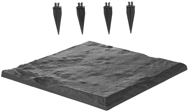 Alt view image 8 of 8 - Garden Stepping Stones, 16Pcs 15.5 x 15.5 in, Decorative Stepping Stones with Stakes, Weather-Resistant Plastic Pathway Pavers, Smooth Surface, Outdoor Walkway for Lawn Patio Landscape, Grey