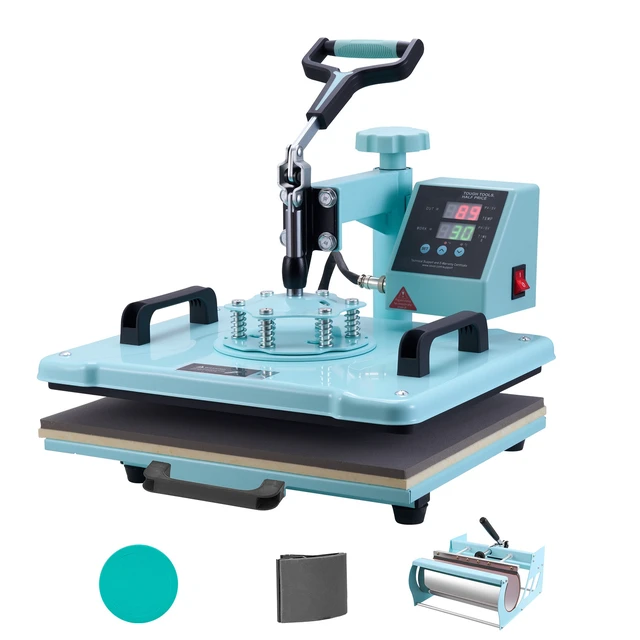 Alt view image 15 of 15 - Heat Press Machine, 12 x 15 inch, 5 in 1 Heat Transfer Machine with 30 oz Tumbler Press, 360° Swing Away T-Shirt Pressing, Digital Precise Control, for T-Shirts/Mugs/Hats/Plates, Green