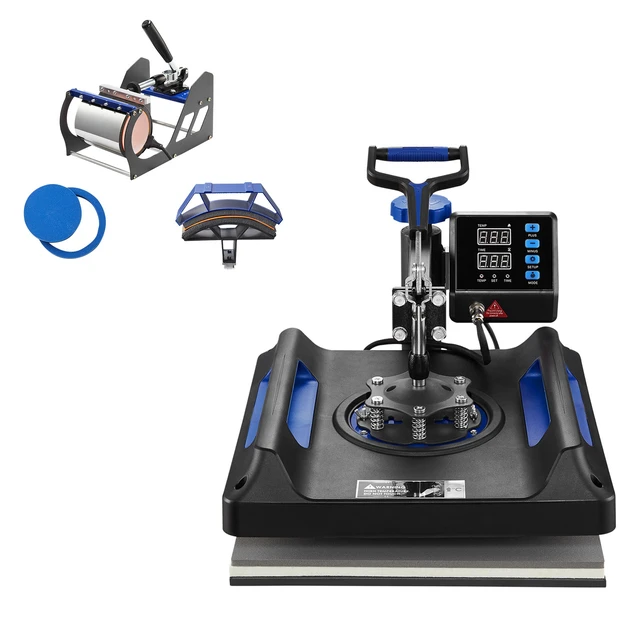 Alt view image 15 of 15 - Heat Press Machine 8 in 1 Combo, Heat Press 15x15 in, Swing Away T Shirt Printing Machine Digital Control, Multifunction Transfer Machine Sublimation, for T-Shirt Hat Cap Mug Plate, Blue