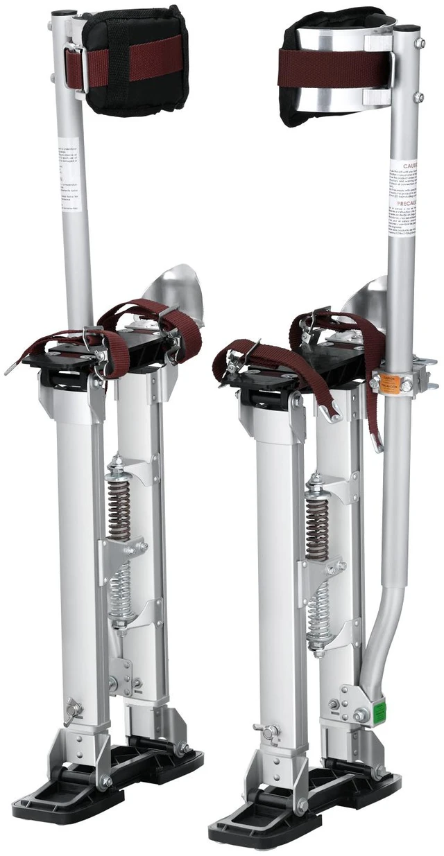 Alt view image 8 of 8 - Drywall Stilts, 18''-30'' Adjustable Aluminum Tool Stilts with Protective Knee Pads, Durable and Non-slip Work Stilts for Sheetrock Painting, Walking, Taping, Silver