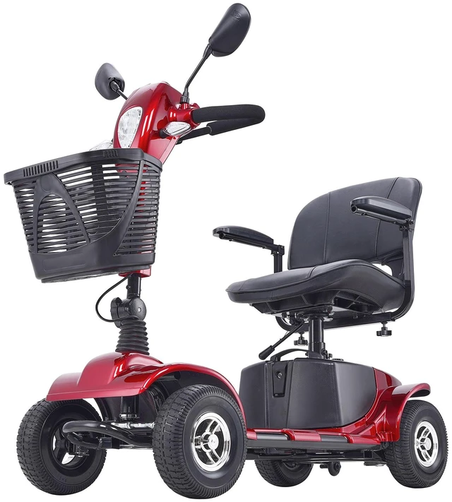 Alt view image 8 of 8 - Heavy-Duty 4 Wheel Mobility Scooter for Adults & Seniors - Folding Electric Powered Mobility Scooter & 12 Mile Long Range, All Terrain Travel Scooter with 9° Climbing Capacity, 265lb Capacity