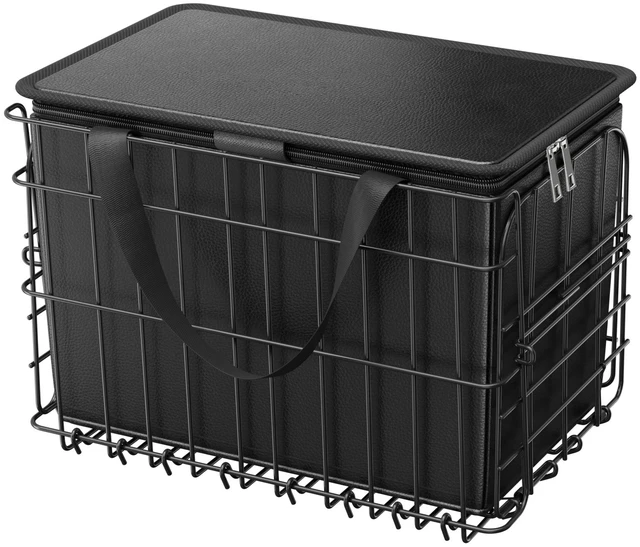 Alt view image 8 of 8 - Rear Bike Basket Folding Bicycle Basket Cargo Net Liner Waterproof Cover