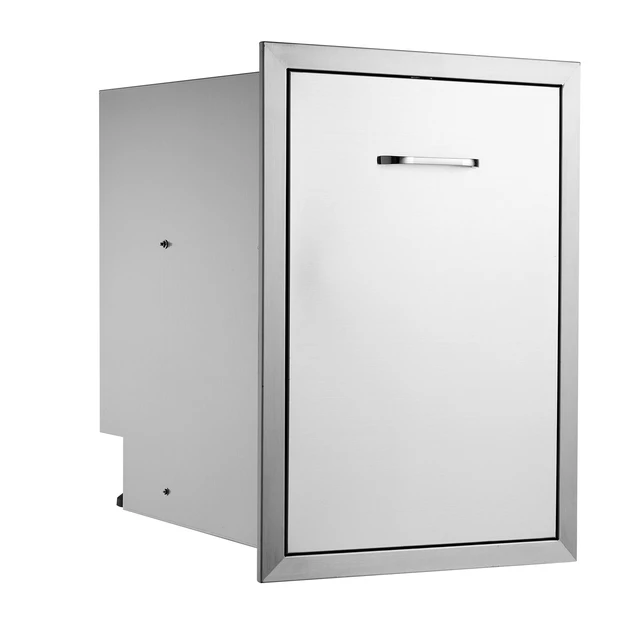 Alt view image 8 of 8 - Pull Out Trash Drawer 17.7x22.8 Inch Raised Style Trash Bin with Pull-Out Tray Stainless Steel Trash Drawer with Handle for Outdoor Kitchen BBQ Island, Trash Can Not Included