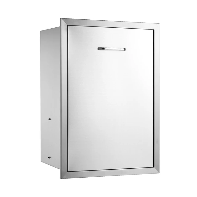 Alt view image 8 of 8 - Pull Out Trash Drawer 19.7W x 26.5H Inch Outdoor Kitchen Drawers Stainless Steel with Trash Bag Ring for BBQ Island or Grill Station