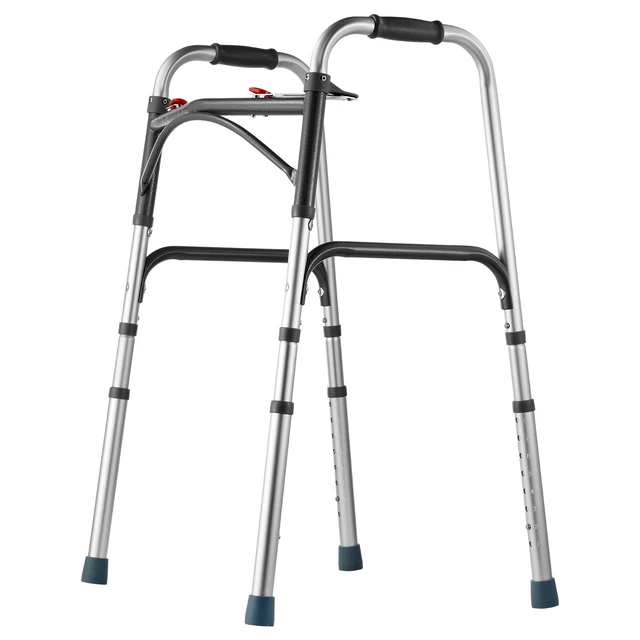 Alt view image 15 of 15 - VEVOR Folding Walker Aluminum Mobility Walker Aid with Adjustable Height 350LBS