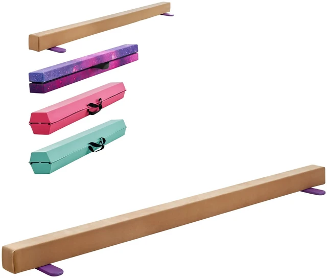 Alt view image 8 of 8 - VEVOR 8FT Balance Beam for Kids, 350 LBS Stable Support Gymnastics Floor Beam with Non-Slip Wooden Mats, Wood-Core Gymnastics Training Equipment with Anti-Slip Bottom for Home and Gym, Yellow