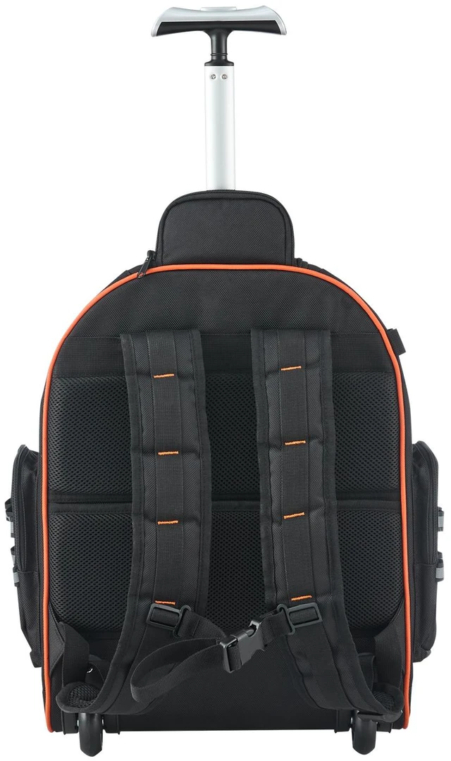 Alt view image 15 of 15 - Rolling Tool Backpack, 110 lbs Load Capacity, 45 Pockets Heavy Duty Roller Tool Bag on Wheels, Adjustable Telescoping Handle & Stable Base, Toolbag Organizers for Construction, Mechanic