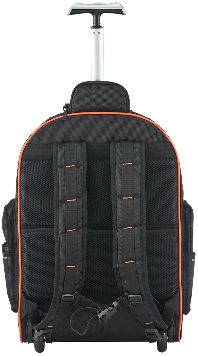 Alt view image 9 of 15 - Rolling Tool Backpack, 110 lbs Load Capacity, 72 Pockets Heavy Duty Roller Tool Bag on Wheels, Adjustable Telescoping Handle & Stable Base, Toolbag Organizers for Construction, Mechanic
