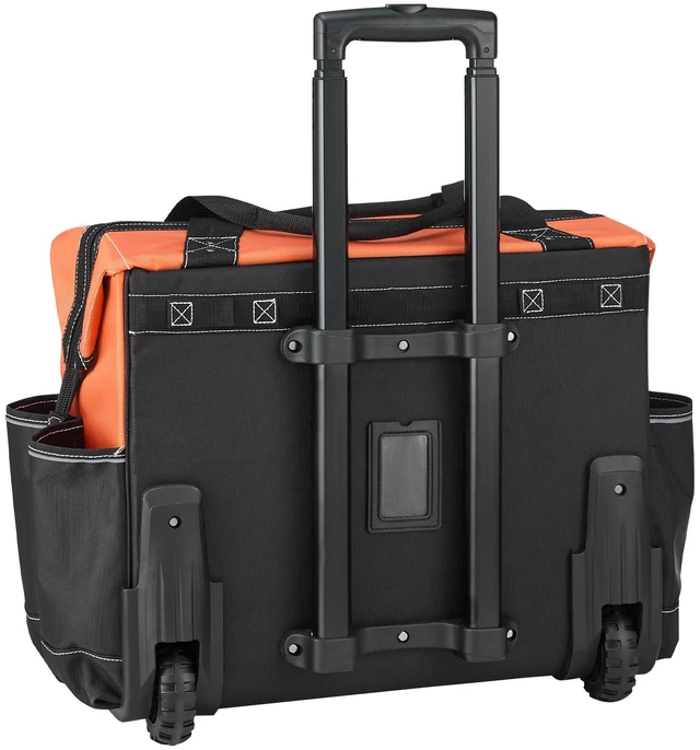 Alt view image 8 of 8 - Rolling Tool Bag, 110 lbs Load Capacity, 27 Pockets Heavy Duty Roller Tool Bag on Wheels, Adjustable Telescoping Handle & Stable Base, Toolbag Organizers with Wheels for Construction, Mechanic