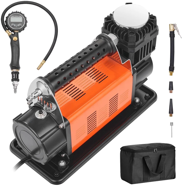 Alt view image 15 of 15 - 12V Heavy Duty Air Compressor - with Digital Pressure Gauge Tire Inflator Kit, 7.06 CFM Portable Tire Inflator, 150PSI Offroad Air Pump with Adapters for Trucks Car SUV 4 x 4 Vehicle RV