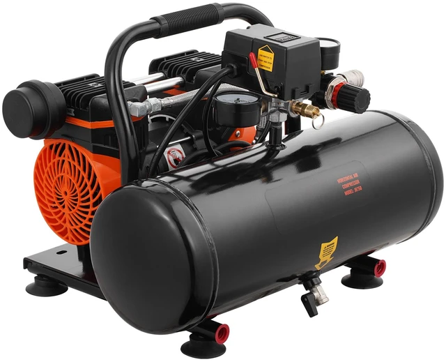 Alt view image 16 of 16 - Air Compressor, 2 Gallon Steel Tank, 1HP 2.1 CFM 8bar Oil Free Air Compressor & Max. 120PSI Pressure, 81dB Ultra Quiet Portable Compressor, for Auto Repair, Tire Inflation, Spray Painting