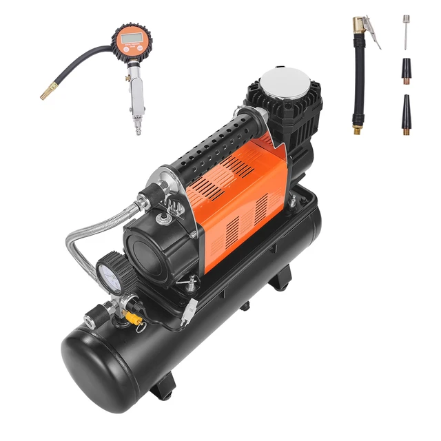 Alt view image 16 of 16 - 12V Heavy Duty Air Compressor with 6L Tank Kit, 6.35 CFM Portable Tire Inflator, 150PSI Offroad Air Compressor with Digital Pressure Gauge Tire Inflator for Trucks Car SUV 4 x 4 Vehicle RV