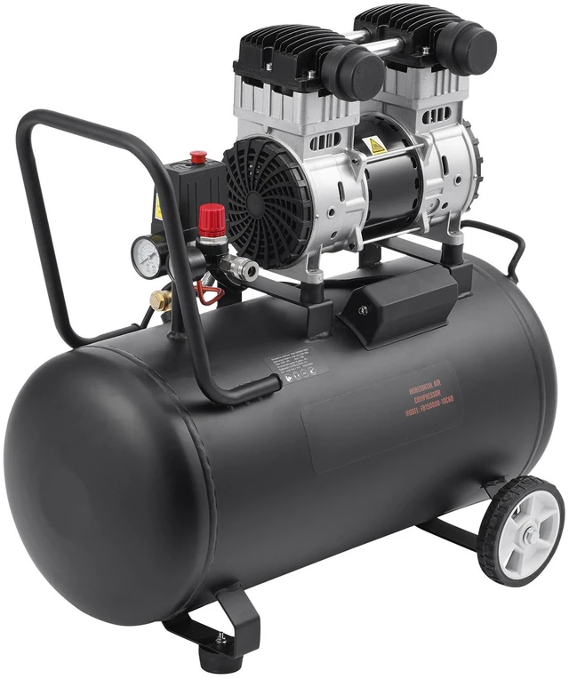 Alt view image 8 of 8 - Air Compressor, 15 Gallon Steel Tank, 2HP 5.3 CFM@90 PSI Oil Free Air Compressor & Max. 125PSI Pressure, 78dB Ultra Quiet Portable Compressor, for Auto Repair, Tire Inflation, Spray Painting