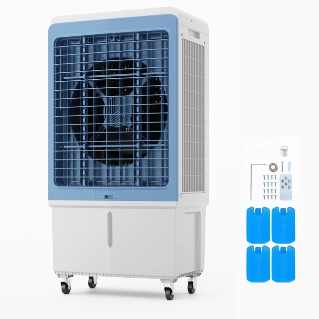 Alt view image 8 of 8 - Evaporative Air Cooler, 4129 CFM with 12.7 Gallon Water Tank Swamp Cooler, Portable Cooling Fan with Remote Control, 12H Timer, 4 Ice Boxes, Quiet Operation, 3 Wind Speeds for Outdoor Indoor Use