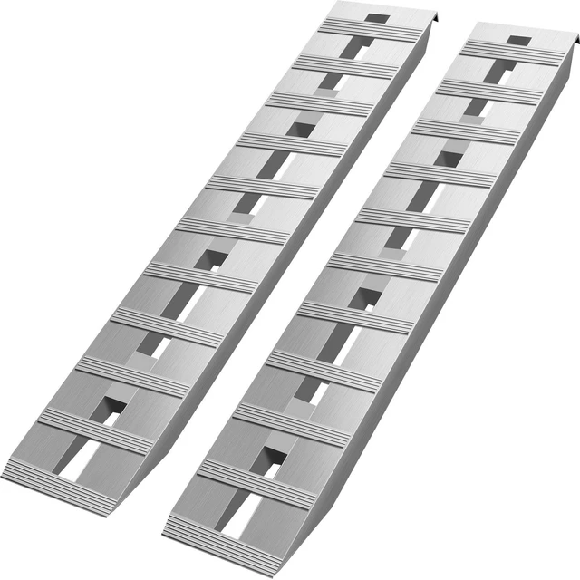 Alt view image 8 of 8 - 60\'\' X 12\'\' Aluminum Trailer Ramps 6000LBS Total Beavertail Hook End 1 Pair 2 Ramps