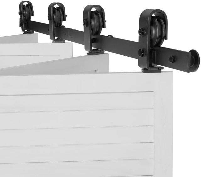 Alt view image 8 of 8 - Bi-Folding Sliding Barn Door Hardware Track Kit, 52" Top Mount Track Kit, Slide Smoothly & Quietly, Heavy Duty, Easy to Install, Suitable for Four 12" Closet Pantry Laundry Doors (Not Included)