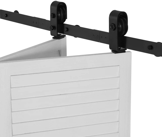 Alt view image 8 of 8 - Bi-Folding Sliding Barn Door Hardware Track Kit, 36" Top Mount Track Kit, Slide Smoothly & Quietly, Heavy Duty, Easy to Install, Suitable for Two 16" Closet Pantry Laundry Doors (Not Included)