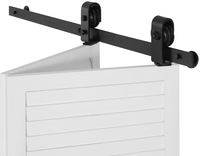 Alt view image 8 of 8 - Bi-Folding Sliding Barn Door Hardware Track Kit, 40" Top Mount Track Kit, Slide Smoothly & Quietly, Heavy Duty, Easy to Install, Suitable for Two 18" Closet Pantry Laundry Doors (Not Included)