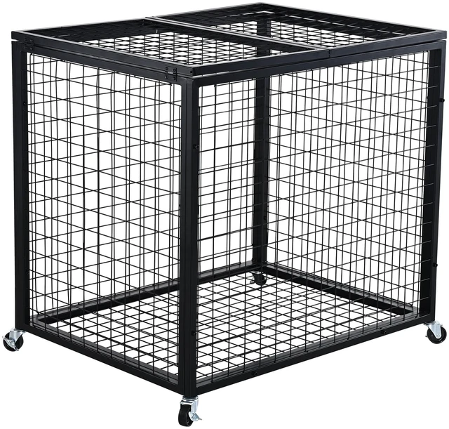 Alt view image 15 of 15 - Rolling Sports Ball Storage Cart, Basketball Cage with Double Lids, Sport Equipment Holder Organizer for Indoor Outdoor, Steel Storage Rack for Garages, Playgroup, Gym and Schools