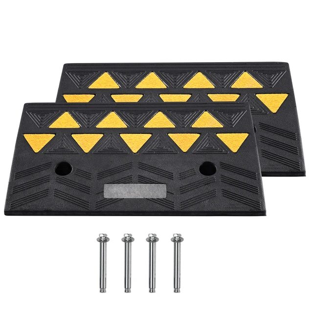 Alt view image 8 of 8 - Rubber Curb Ramp 2 Pack, 5" Rise Height Heavy-Duty 33069 lbs/15 T Capacity Threshold Ramps, Driveway Ramps with Stable Grid Structure for Cars, Wheelchairs, Bikes, Motorcycles