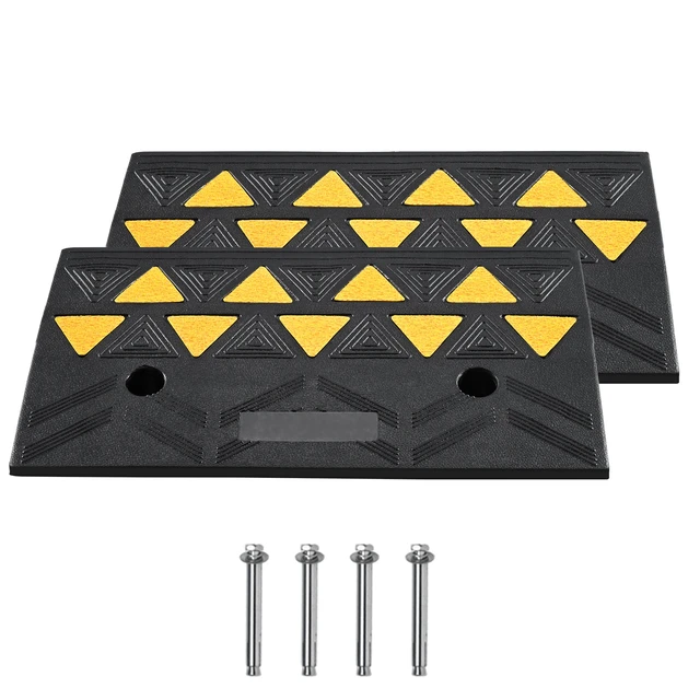 Alt view image 15 of 15 - Rubber Curb Ramp 2 Pack, 4.3" Rise Height Heavy-Duty 33069 lbs/15 T Capacity Threshold Ramps, Driveway Ramps with Stable Grid Structure for Cars, Wheelchairs, Bikes, Motorcycles